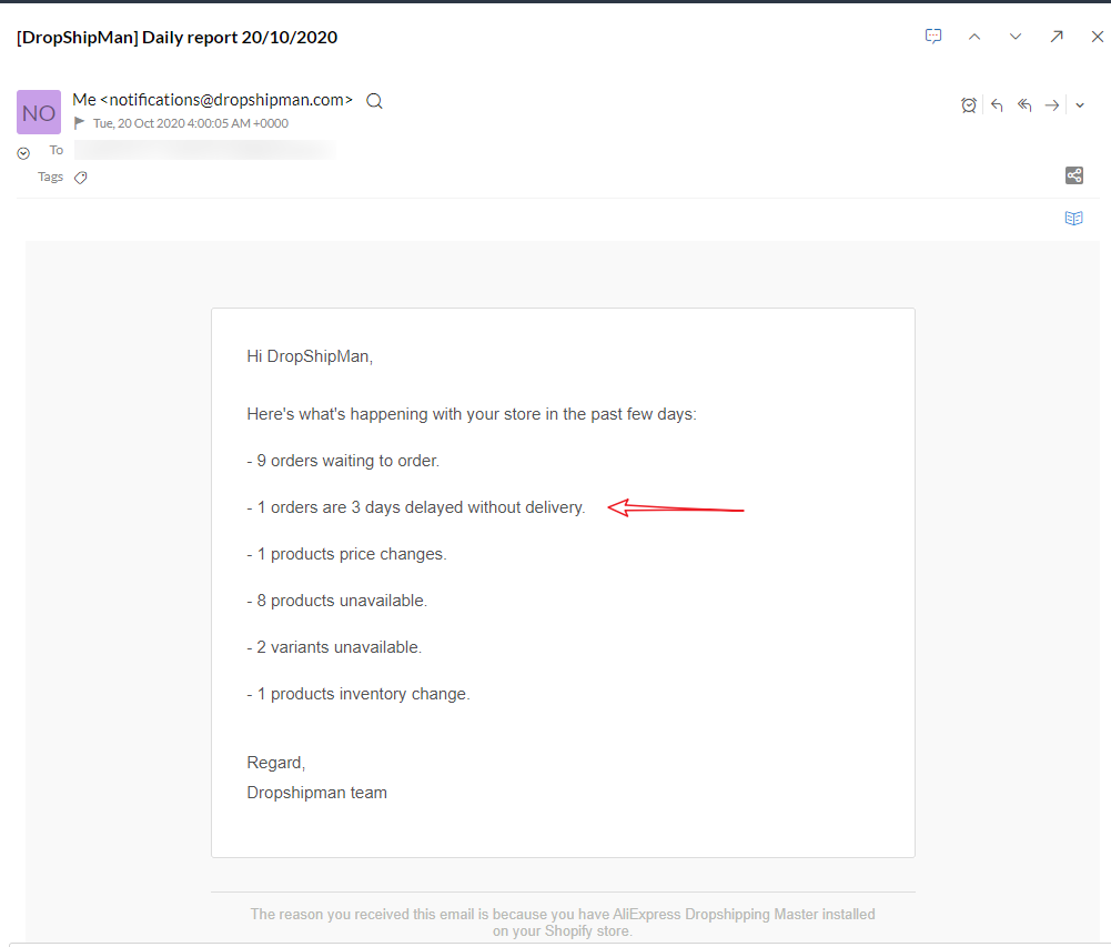 email notifications_dropshipman